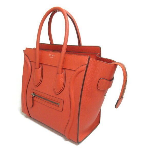 Celine Luggage Tote Bag Leather Orange - Picture 2 of 10